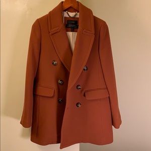 J.Crew Double breasted wool coat in Rust